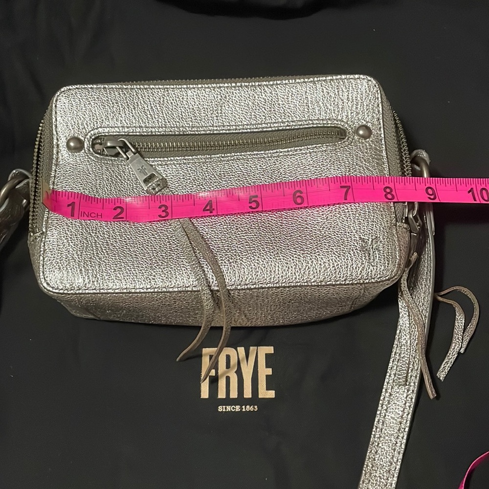 Frye Silver camera style bag